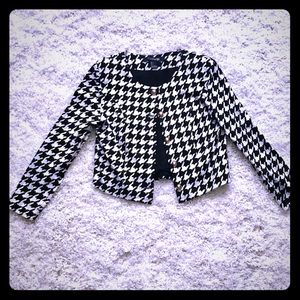 Black & White Houndstooth Cropped Blazer Small